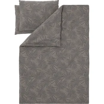 Povlečení LIVARNO® Ložní povlečení z mikrovláknitého saténu, 220 x 240 cm, 70 x 90 cm (palmové listy)