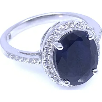 Řetízek Jan Kos jewellery Stříbrný prsten se safírem MHT-7960/S1157