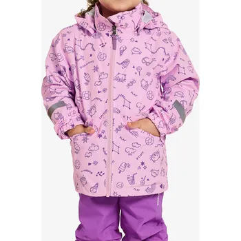 Dívčí oblečení Dívčí bunda Didriksons Norma Print Jacket 3 - doodle orchid pink