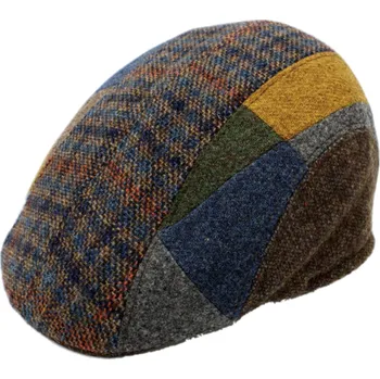 Čepice Fiebig - Headwear since 1903 Zimní vlněná pánská bekovka od Fiebig - Limitovaná kolekce - Patchwork Velikost: 61 cm (XL)