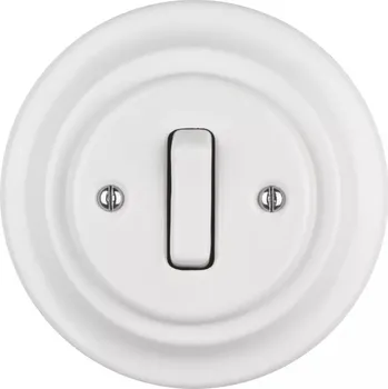vypínač Keramický kolébkový vypínač, č. 1, bílý