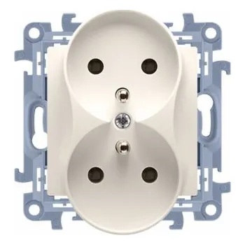 Elektrická zásuvka Kontakt-Simon Simon 10 dvojitá zásuvka s uzemněním 16A krémová (CGZ2MZ.01/41)