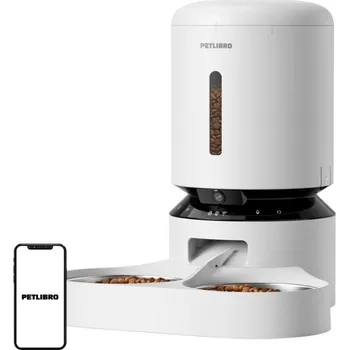 Miska pro psa Automatický dávkovač krmiva PETLIBRO Granary s kamerou bílý (dvojmiska) 5l