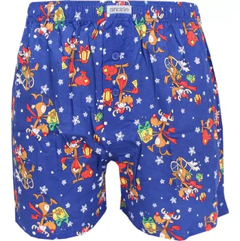 Pánské spodní prádlo Pánské trenky s vánočními soby Andrie PS 5774 inkoust velikost XL-54/56