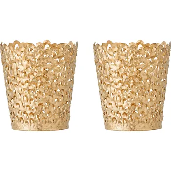 Bytová dekorace Bloomingville, Svícny Mizou na čajové svíčky, zlaté, 2 ks. - Formadore