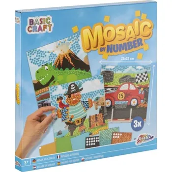 samolepka SMT Creatoys s.r.o. Mozaikový obrázky podle čísel - dino, pirát, auto