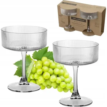 Sklenice Skleničky na martini prosecco šampaňské s rýhovanými proužky Felicia 300 ml 2ks