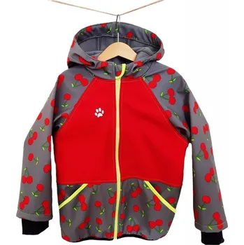 Chlapecká bunda Kocour Mourek Bunda softshellová TŘEŠNĚ s fleecem Velikost 146/152