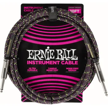 Ernie Ball Braided Instrument Cable Straight/Straight Purple Python 3 m Rovný - Rovný Nástrojový kabel