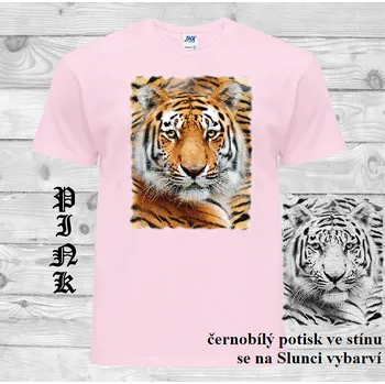 detske-bavlnene_tricko_uv_potisk_hlava_tygr Barva: Pink - růžová, velikost: 164