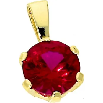 Přívěsek Goldstore Kulatý zlatý přívěsek synt. rubín Váha: 1.04 g