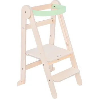 Stolička mamatoyz Skládací rostoucí učící věž 2v1 lakovaná - mint - BAZAR