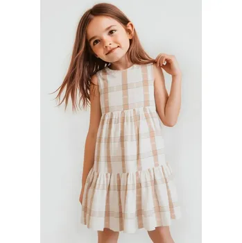 Dívčí šaty Dětské lněné šaty Mayoral 3922.6E.Mini.PPYA béžová 08X, vel. 92