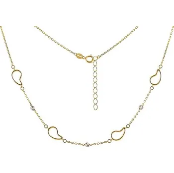 Náhrdelník Dámský zlatý náhrdelník kapky a kuličky 42-45 cm ZLNAH237F + DÁREK ZDARMA