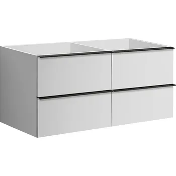 Koupelnový nábytek CERANO - Koupelnová skříňka pod umyvadlo s úchytkou Velora - bílá matná, černá úchytka - 119x53x45,2 cm