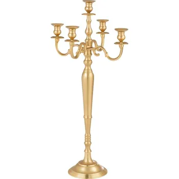 Svícen Zlatý 5-ti ramenný kovový svícen Goldmy - Ø 48*99 cm
