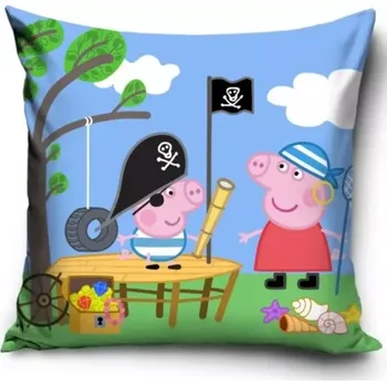 Povlak na dekorativní polštářek TipTrade Povlak na polštářek Prasátko Peppa a Tomík Piráti 40x40cm