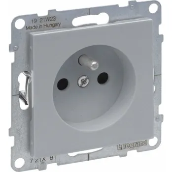 Elektrická zásuvka Legrand SUNO - Zásuvka 2P+Z - - 16 A - 250 V~ - automatické koncovky, Hliník - Legrand 721381 himp