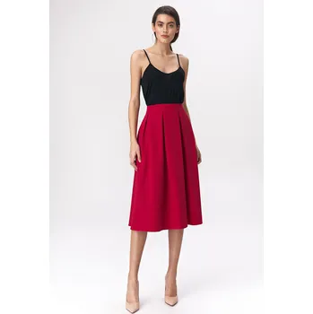 Dámská sukně Rozevlátá midi sukně SP74 Barva: Červená, Velikost: L