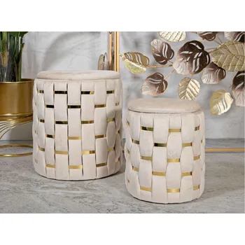 Taburet Sada taburetek Aalilyanna krémová