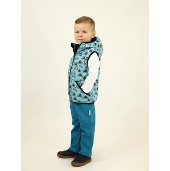 Dívčí vesta Kocour Mourek Softshellová dětská vesta ŽRALOCI s modrou Velikost 92/98