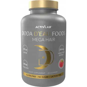 ACTIVLAB DODA D'EAU FOODS Mega Hair želé s malinovou příchutí pro pleť a vlasy, 60 ks