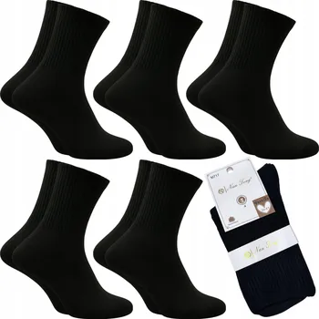Dámské ponožky 5x ponožky dámské černé bavlněné bez gumičky velikost 39-41