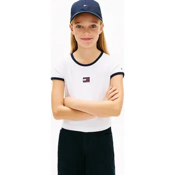 Dívčí tričko Dětské tričko Tommy Hilfiger KG0KG09066.128.176.PPY2 bílá 00X, vel. 176