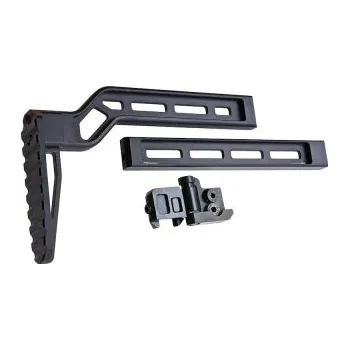 Airsoft Modulární CNC sklopná pažba - Černá