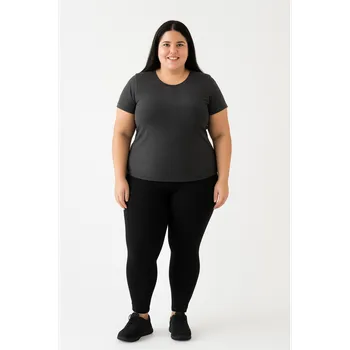 Dámské legíny Dámské bavlněné legíny pro plnoštíhlé LEA černé 3XL