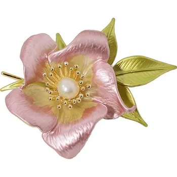 Brož Troli Brož Květina s pravou perlou Gold + 2 měsíce na vrácení zboží