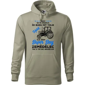 Pánská mikina Pánská mikina s potiskem Super sexy zemědělec Velikost (muž): XL, Vyberte barvu: Světlá khaki