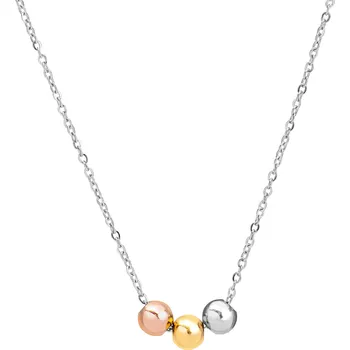 Módní doplněk Troli Stylový ocelový náhrdelník s tricolor korálky VESN0667S + 2 měsíce na vrácení zboží