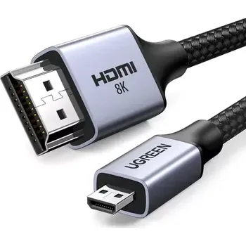 Video kabel Ugreen HD164 kabel adaptéru micro HDMI - HDMI šedá (15517)