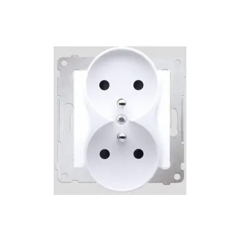 Elektrická zásuvka Kontakt-Simon Dvojitá zásuvka s/ui uzávěrkami 16A 230V bílá - DGZ2MZN.01/11