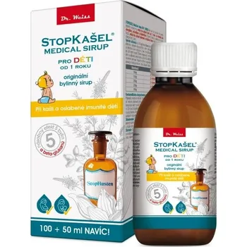 Přírodní produkt Simply You StopKašel sirup dr. Weiss pro děti 100 ml + 50 ml ZDARMA