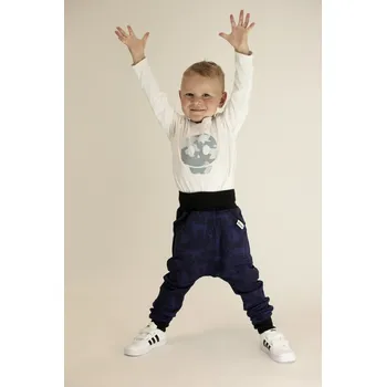 Kocour Mourek Tepláky - BAGGY LEOPARDI tm.modré s černou Velikost 122