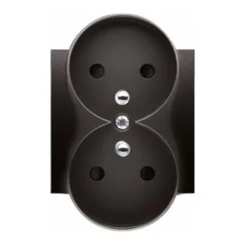 vypínač Kontakt-Simon Dvojitý kryt zásuvky s žaluziemi antracit (DGZ2MZNP/48)