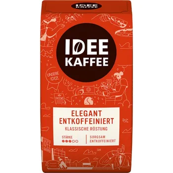 Káva IDEE KAFFEE Elegant bezkofeinová mletá káva 500g