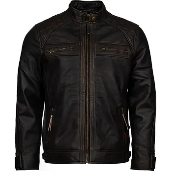 Pánská bunda Pánská Kožená Bunda Delux Cortè Brixton Hnědá Velikost: 6XL