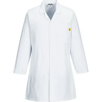 PORTWEST ESD antistatický plášť Velikost: XS, Barva: bílá