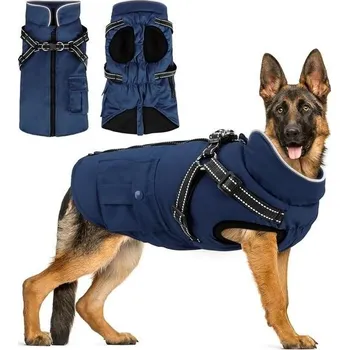 Kosmetika pro psa Kabát pro psy Woiil, psí bunda, zimní kabát pro velké psy, zimní kabát pro psy s postrojem, vesta