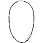 Manoki Luxusní pánský náhrdelník Antonio - larvikit, hematit X-WA847SS/55 Šedá 55 cm