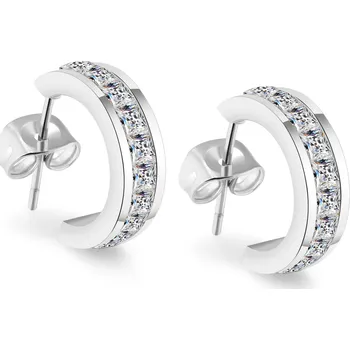 Módní doplněk Troli Ocelové půlkruhové náušnice VGE390 S + 2 měsíce na vrácení zboží