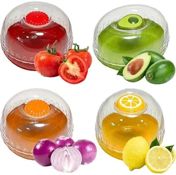 Úložný box 4dílná sada úložných boxů na ovoce a zeleninu, sada na ovoce a zeleninu do lednice, chrániče rajčat