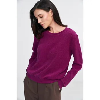 Dámská mikina Žebrovaná pletená mikina s dlouhým rukávem BL08 Barva: Fialová, Velikost: S
