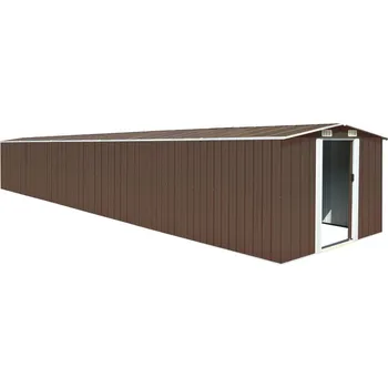 Zahradní domek vidaXL Marketos Zahradní domek hnědý 257 x 779 x 181 cm pozinkovaná ocel