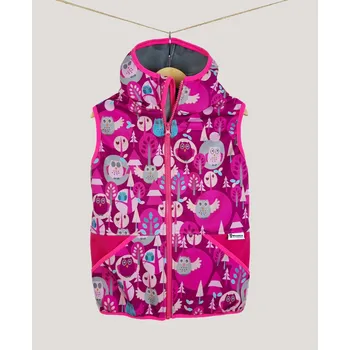 Kocour Mourek Softshellová dětská vesta ZVÍŘÁTKA s růžovou Velikost 80/86