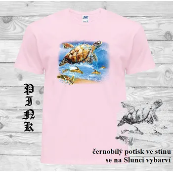 detske-tricko_uv_potisk_zelvy Barva: Pink - růžová, velikost: 98