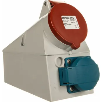 MENNEKES Zásuvka dvojitá 16A 2p+E (s kolíkem) 230V IP44 +16A 5p 6h 400V bezšroubové svorky MEN1649NF